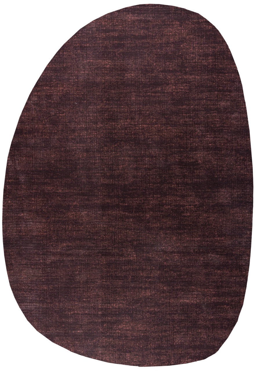 Kurzflorteppich Aubergine Tapison Home Torino, Kieselform