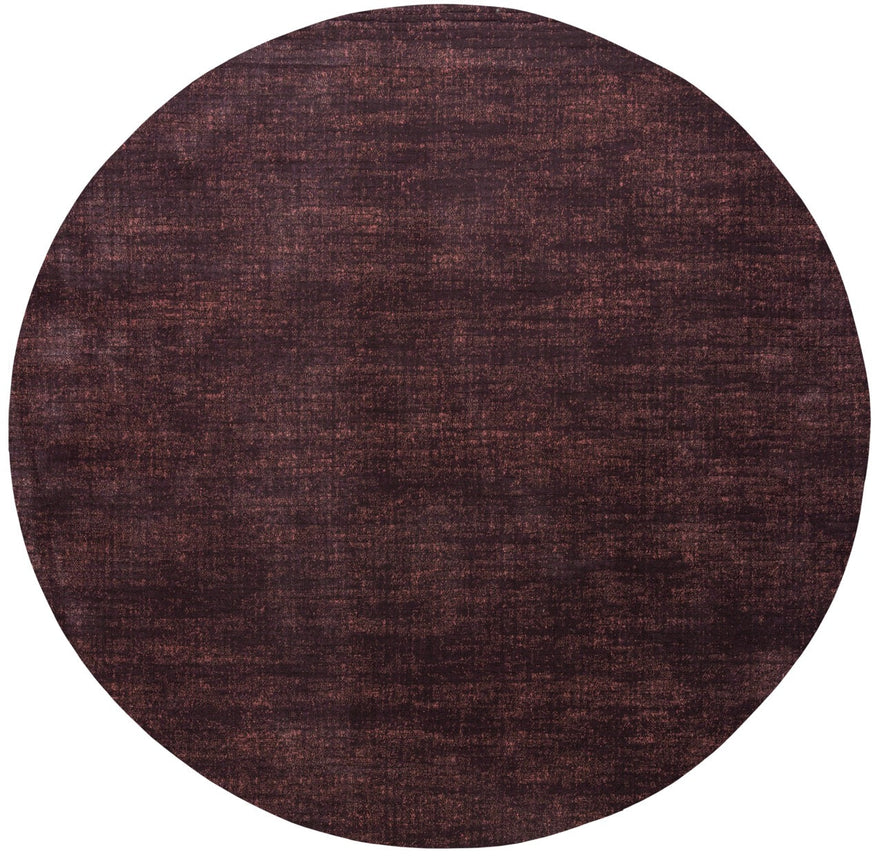 Kurzflorteppich Aubergine Tapison Home Torino, rundes Format