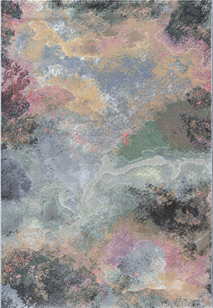 Teppich Tapison Home Torino 063.0934.5626 von oben, abstraktes Wolkenmuster in Zartrosa, Ocker, Salbei und Graublau
