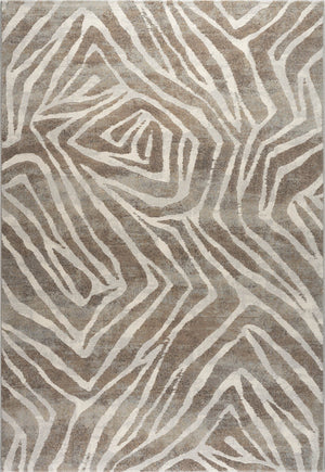 Teppich Tapison Home Torino 063.0990.9243 von oben, Linienmuster in Elfenbein auf Taupe