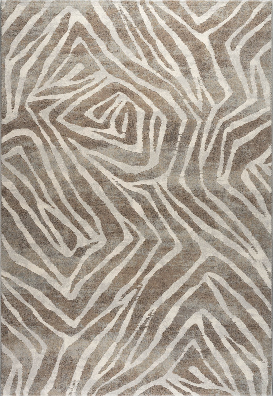 Teppich Tapison Home Torino 063.0990.9243 von oben, Linienmuster in Elfenbein auf Taupe