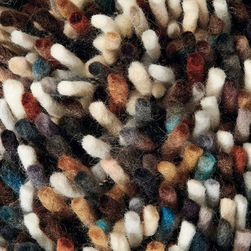  Close-up texture of Brink & Campman Dots wool rug showing 3cm thick shaggy pile