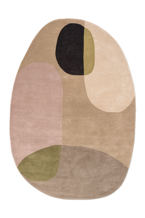 Brink & Campman Decor Miller Autumn Teppich in Sandbeige, Puderrosa und Olivgrün, Draufsicht