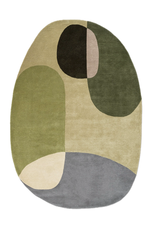 Brink & Campman Decor Miller Summer Teppich in Salbeigrün, Tannengrün und Taubengrau, Draufsicht