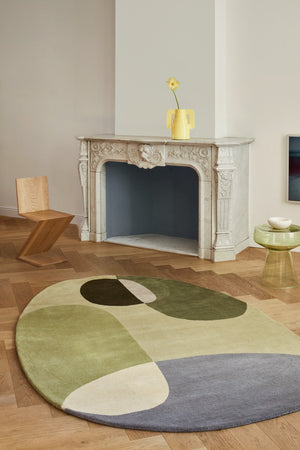 Brink & Campman Decor Miller Summer Teppich in Salbeigrün, Tannengrün und Taubengrau, im Wohnraum