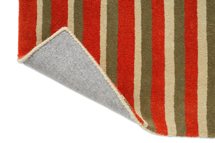 Brink & Campman Decor Pilar Coral Teppich, Detail von umgeschlagener Ecke und Rücken