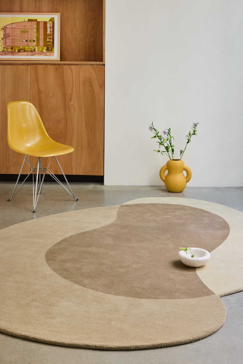 Brink & Campman Element Lane Neutral Teppich in Sandbeige, Taupe und Creme, im Wohnraum