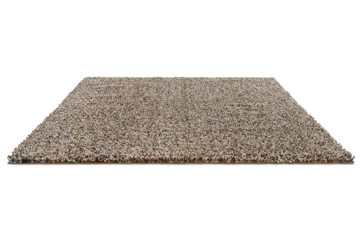 Brink & Campman Loom Natural Storm Teppich in Grau, Taupe und Blaugrau, Schrägansicht