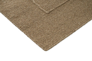 Brink & Campman Senso Blocks Fur Brown Teppich, Detail von Ecke und Gewebe