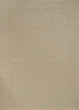 Brink & Campman Senso Blocks Natural Teppich in Sandbeige mit drei Blöcken im Relief, Draufsicht