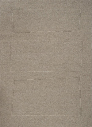 Brink & Campman Senso Blocks Soft Taupe Teppich in Grautaupe mit drei Blöcken im Relief, Draufsicht
