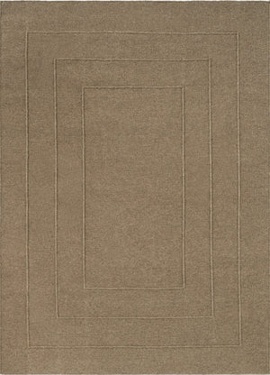 Brink & Campman Senso Border Fur Brown Teppich in Camelbraun mit drei Rahmen im Relief, Draufsicht