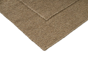 Brink & Campman Senso Border Fur Brown Teppich, Detail von Ecke und Gewebe