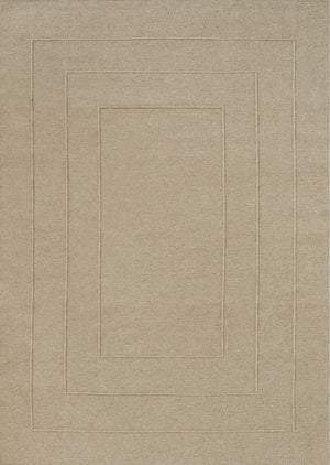 Brink & Campman Senso Border Natural Teppich in Sandbeige mit drei Rahmen im Relief, Draufsicht