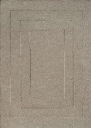 Brink & Campman Senso Border Soft Taupe Teppich in Grautaupe mit drei Rahmen im Relief, Draufsicht