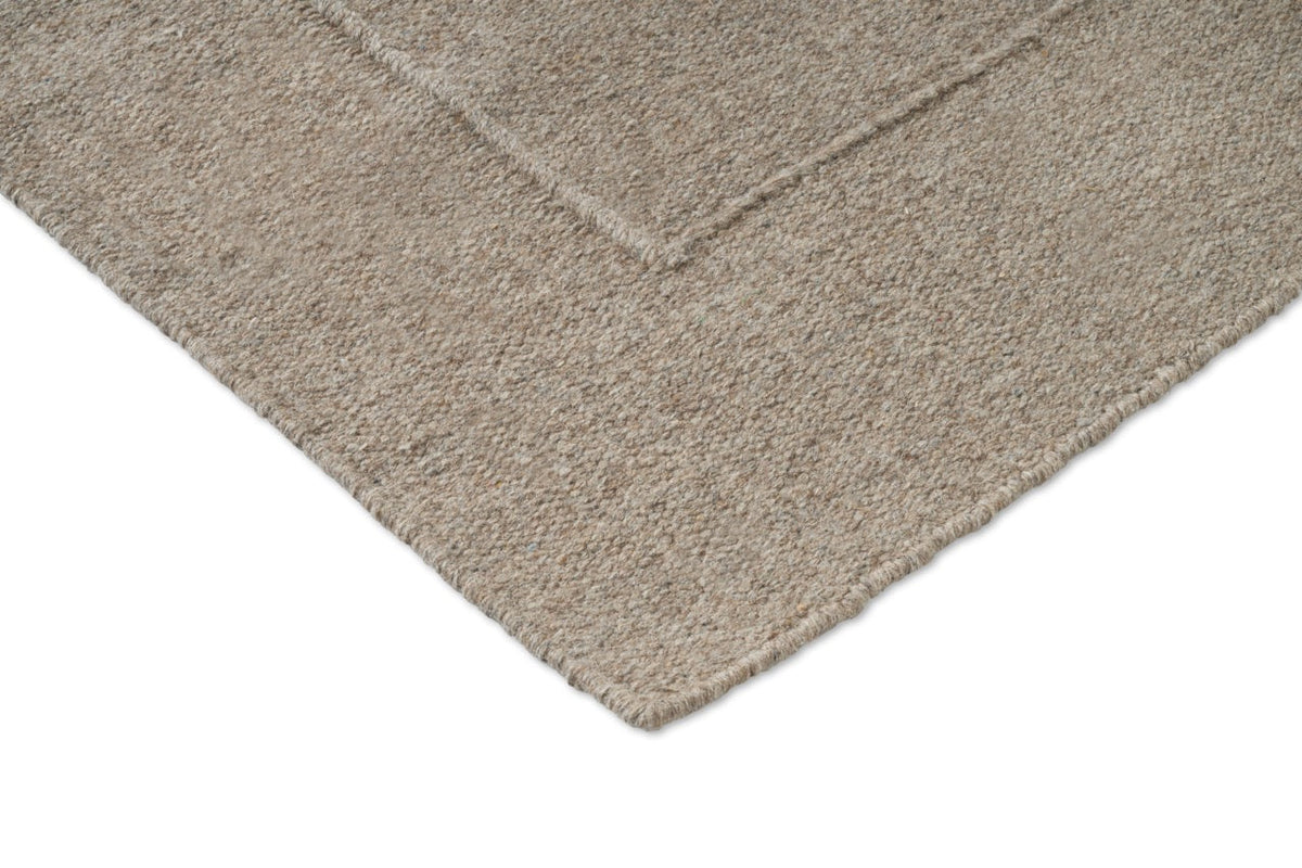 Brink & Campman Senso Border Soft Taupe Teppich, Detail von Ecke und Gewebe