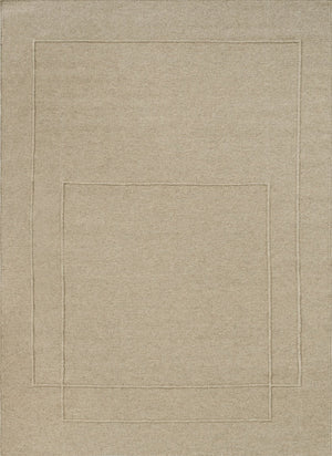 Brink & Campman Senso Level Natural Teppich in Sandbeige mit zwei Rechtecken im Relief, Draufsicht