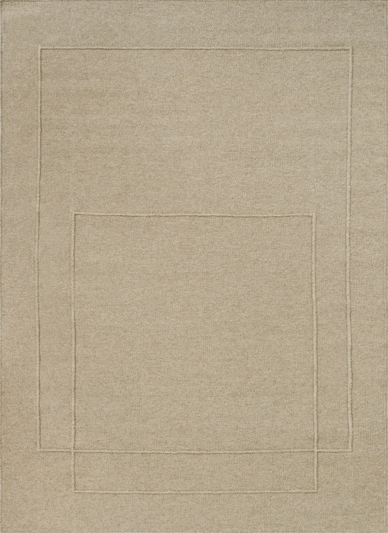 Brink & Campman Senso Level Natural Teppich in Sandbeige mit zwei Rechtecken im Relief, Draufsicht