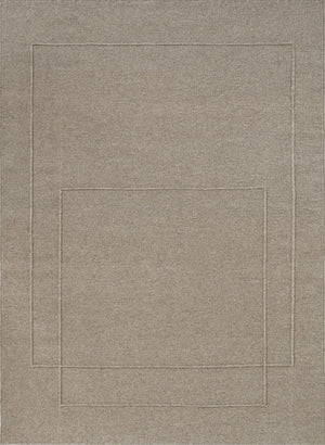 Brink & Campman Senso Level Soft Taupe Teppich in Grautaupe mit zwei Rechtecken im Relief, Draufsicht