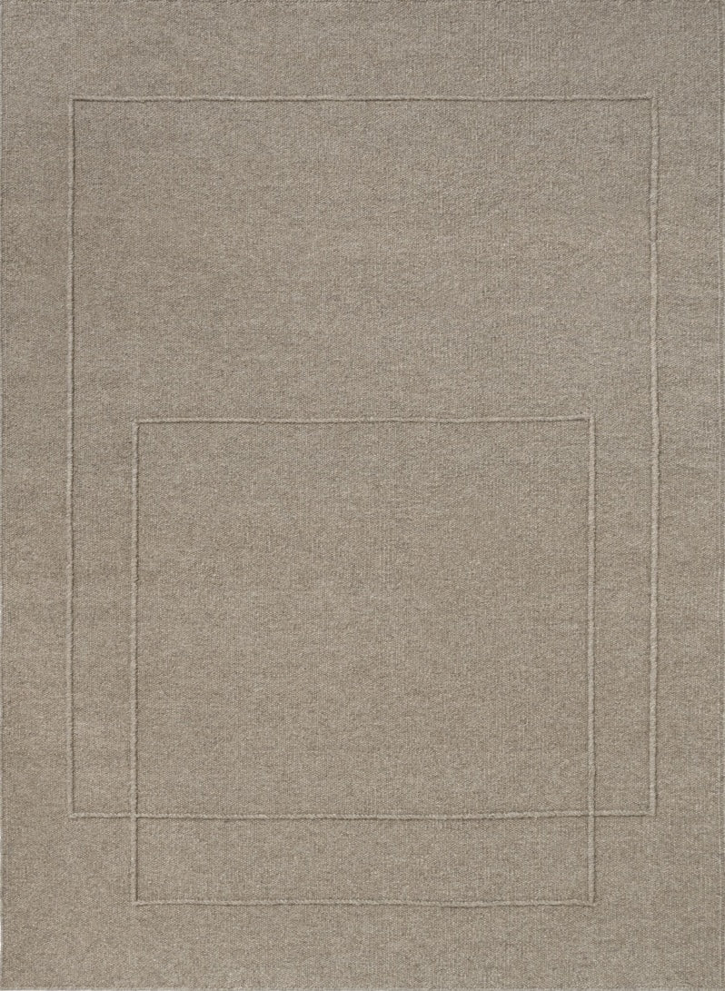 Brink & Campman Senso Level Soft Taupe Teppich in Grautaupe mit zwei Rechtecken im Relief, Draufsicht