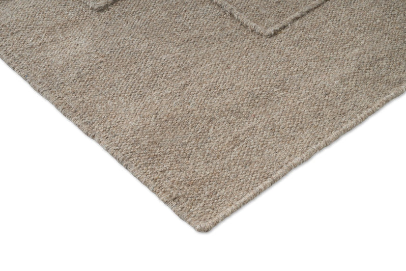 Brink & Campman Senso Level Soft Taupe Teppich, Detail von Ecke und Gewebe