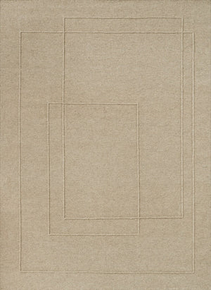 Brink & Campman Senso Planes Natural Teppich in Sandbeige mit überlappenden Rechtecken im Relief, Draufsicht