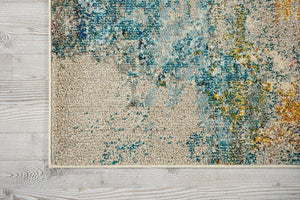  Detail edge of Nourison Celestial Sealife woven synthetic rug