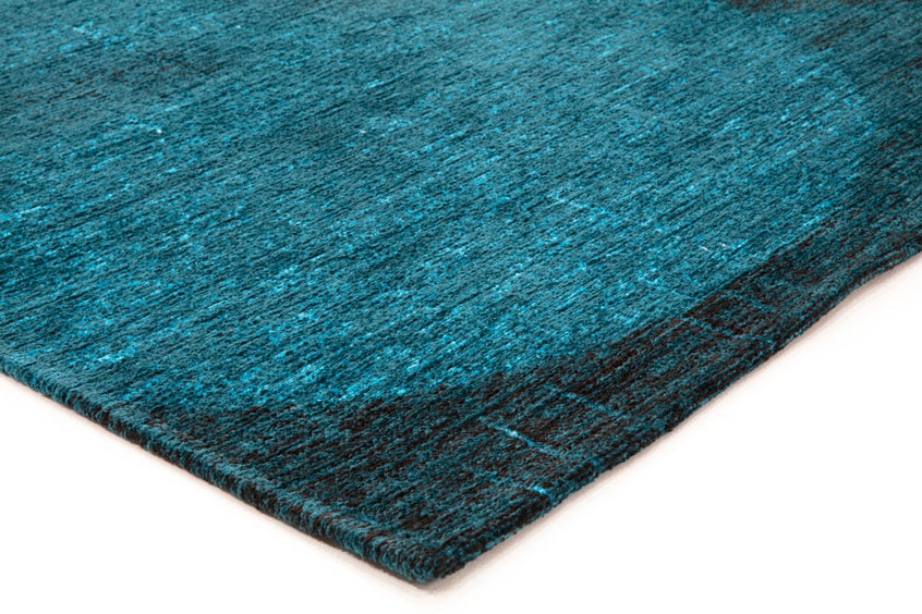 Acsento Bubbles Blue Teppich, Detail von Ecke und Flor