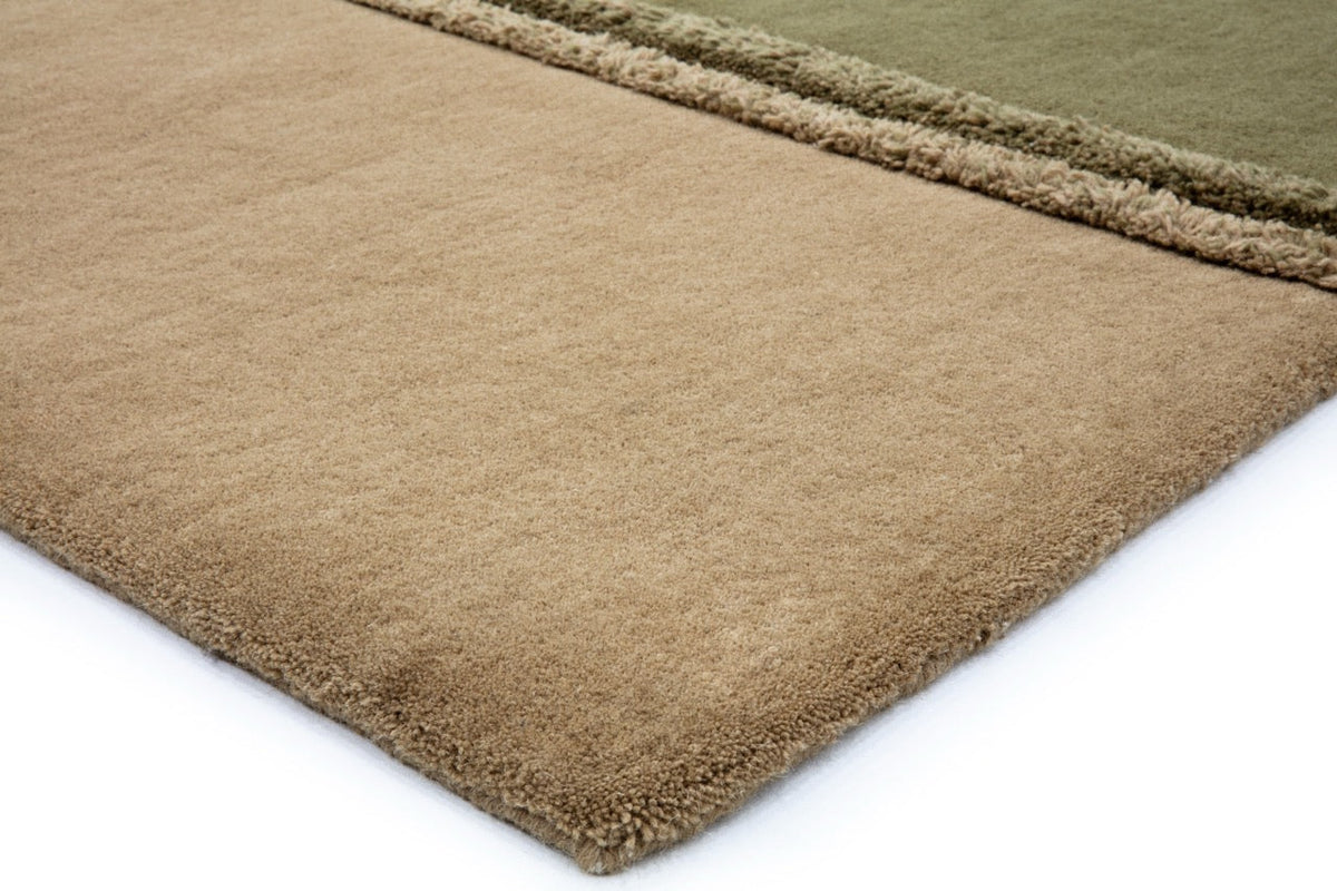 Acsento Delos Green Teppich, Detail von Ecke und Flor
