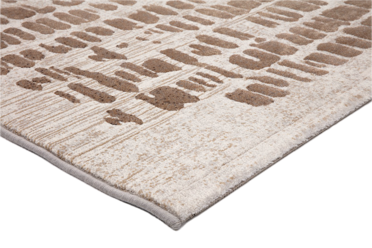 Acsento Papyrus Beige Teppich, Detail von Ecke und Flor