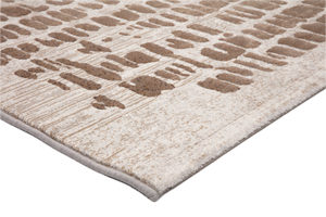 Acsento Papyrus Beige Teppich, Detail von Ecke und Flor