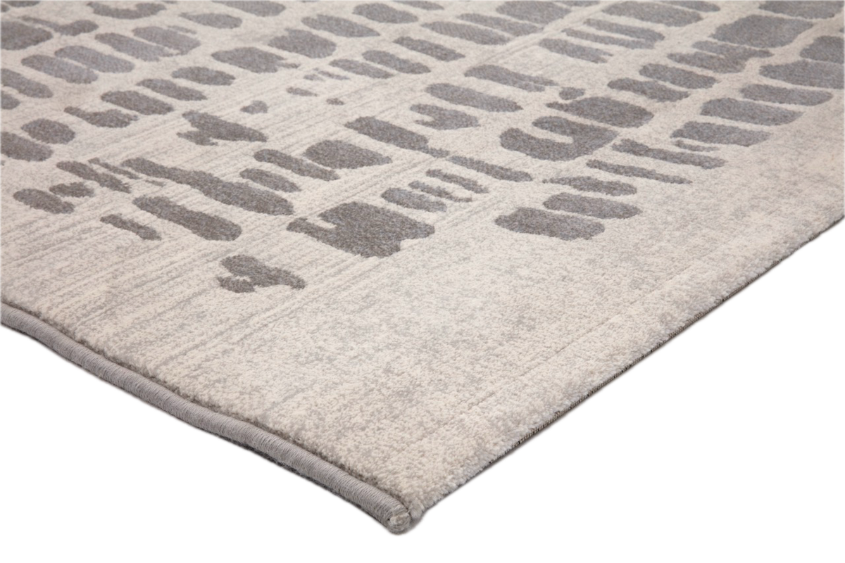 Acsento Papyrus Silver Teppich, Detail von Ecke und Flor