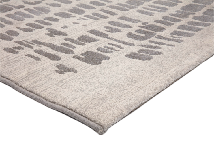 Acsento Papyrus Silver Teppich, Detail von Ecke und Flor