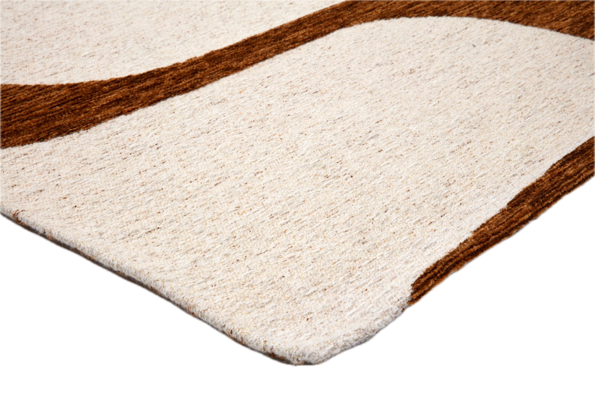 Acsento Swing Cognac Teppich, Detail von Ecke und Flor
