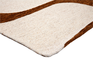 Acsento Swing Cognac Teppich, Detail von Ecke und Flor