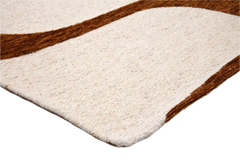 Acsento Swing Cognac Teppich, Detail von Ecke und Flor