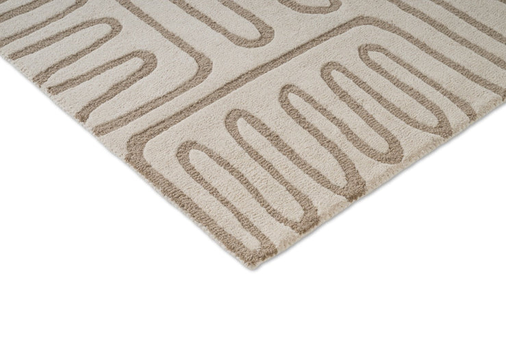 Harlequin Hollow Pebble Teppich, Detail von Ecke und Flor