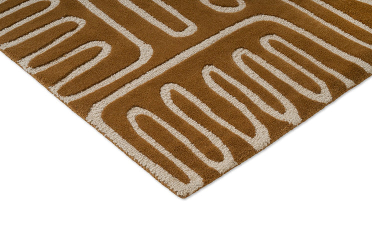 Harlequin Hollow Tan Teppich, Detail von Ecke und Flor