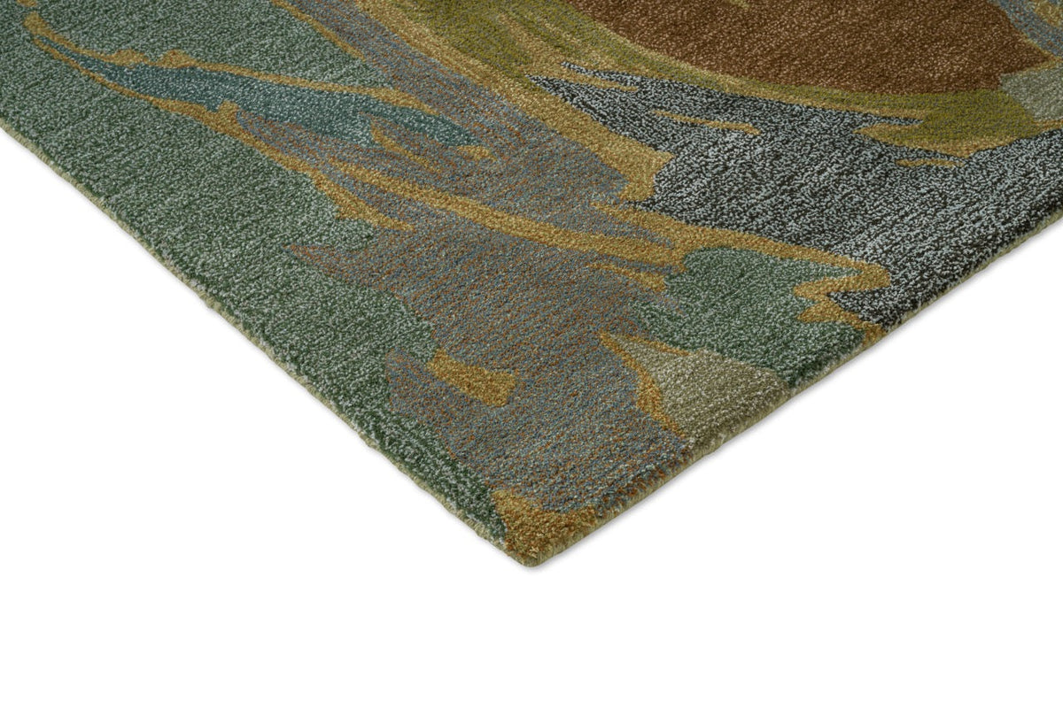 Harlequin Saltillo Forest Teppich, Detail von Ecke und Flor