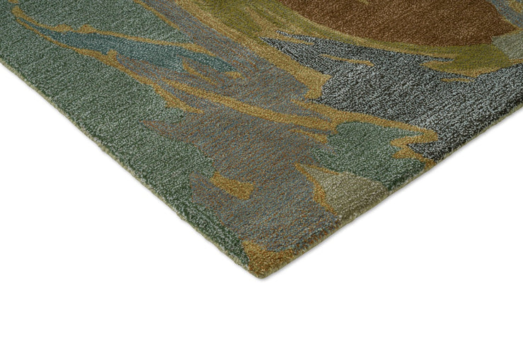 Harlequin Saltillo Forest Teppich, Detail von Ecke und Flor