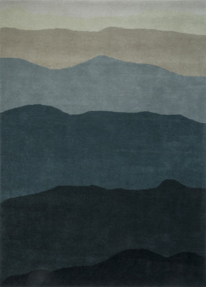Harlequin Sedimentary Midnight Teppich in Petrolblau und Nachtblau, Draufsicht