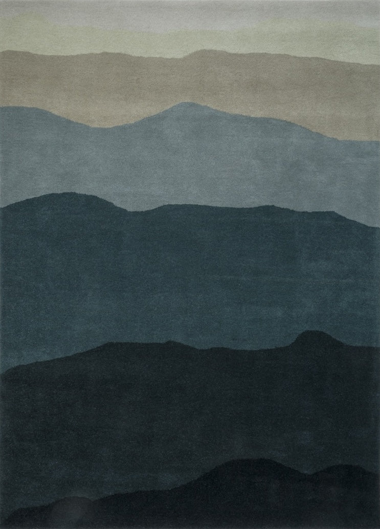 Harlequin Sedimentary Midnight Teppich in Petrolblau und Nachtblau, Draufsicht