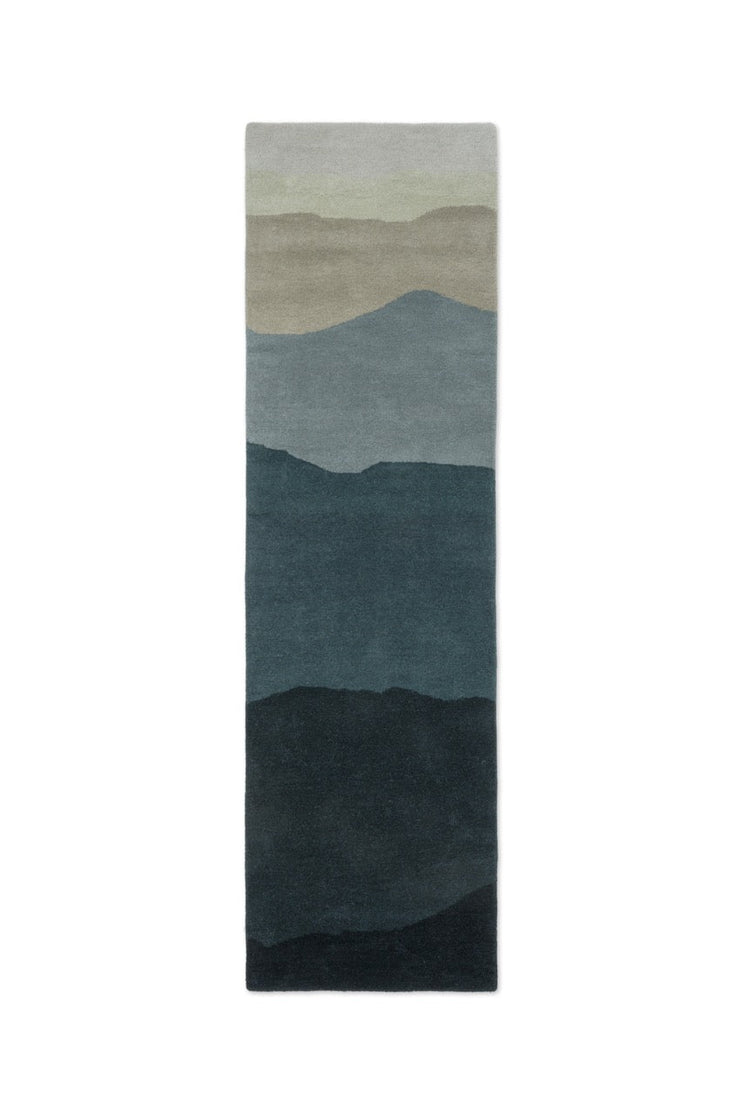 Harlequin Sedimentary Midnight Läufer in Petrolblau und Nachtblau, Draufsicht
