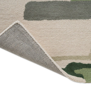 Harlequin Zeal Forest Teppich, Detail von umgeschlagener Ecke und Rücken