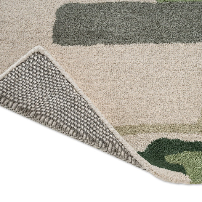 Harlequin Zeal Forest Teppich, Detail von umgeschlagener Ecke und Rücken