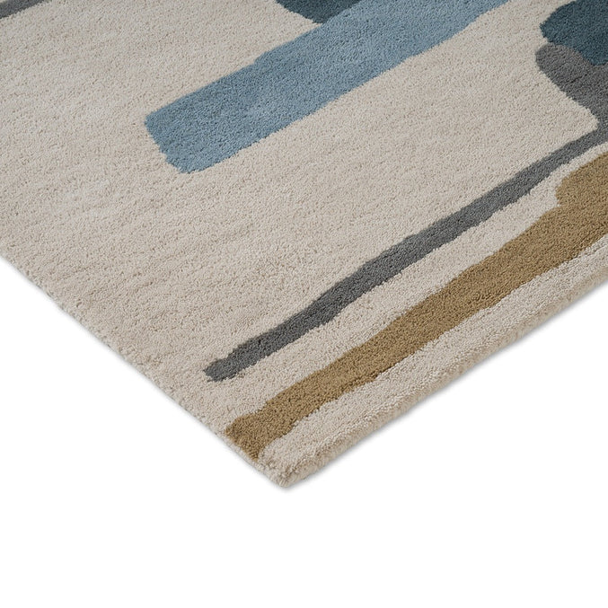 Harlequin Zeal Indigo Teppich, Detail von Ecke und Flor