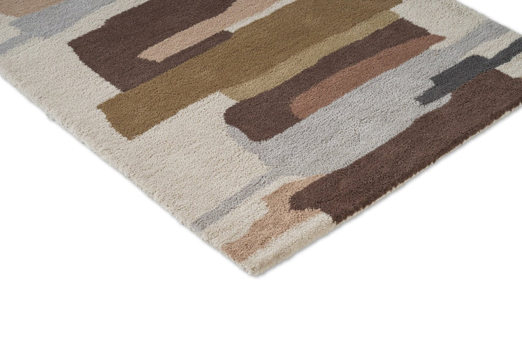 Harlequin Zeal Taupe Läufer, Detail von Ecke und Flor