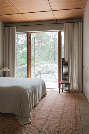 Wollteppich Rost Layered Cord Burgundy Rust, im Schlafzimmer