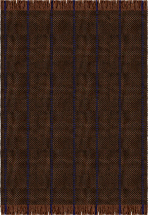 Wollteppich Braun Layered Cord Blue Brown, Draufsicht