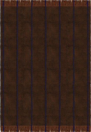 Wollteppich Braun Layered Cord Blue Brown, Draufsicht